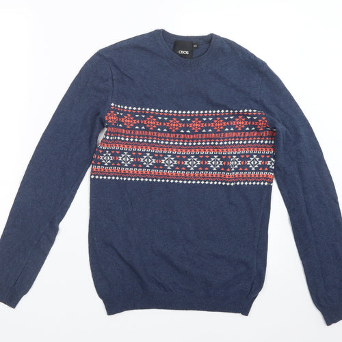 ASOS Mens Blue  Knit Pullover Jumper Size XS