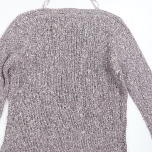 Bm Collection Womens Purple  Knit Pullover Jumper Size S