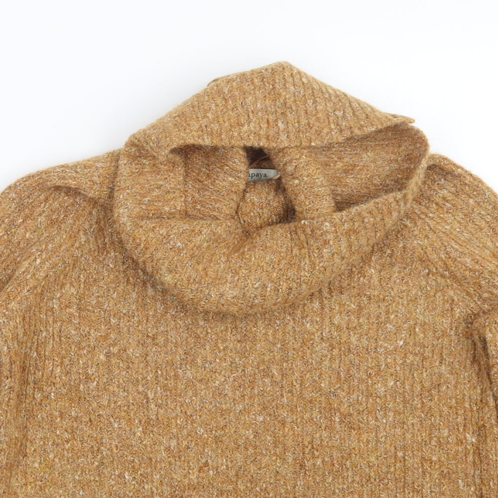 Papaya Womens Yellow  Knit Pullover Jumper Size S