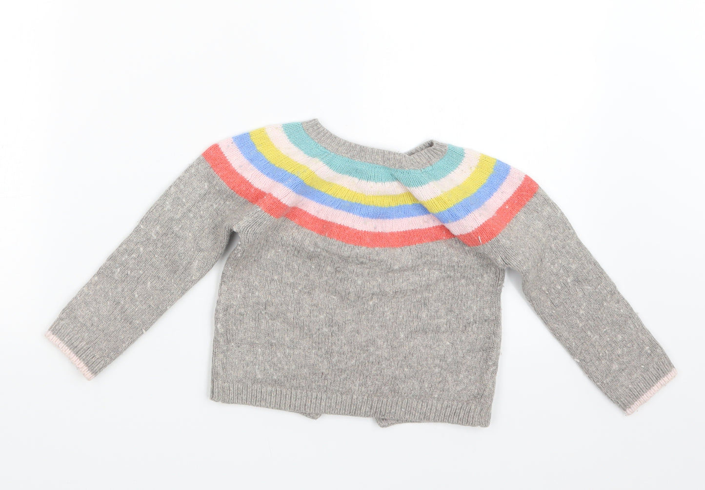 Baby Boden Girls Grey  Knit Cardigan Jumper Size 2-3 Years