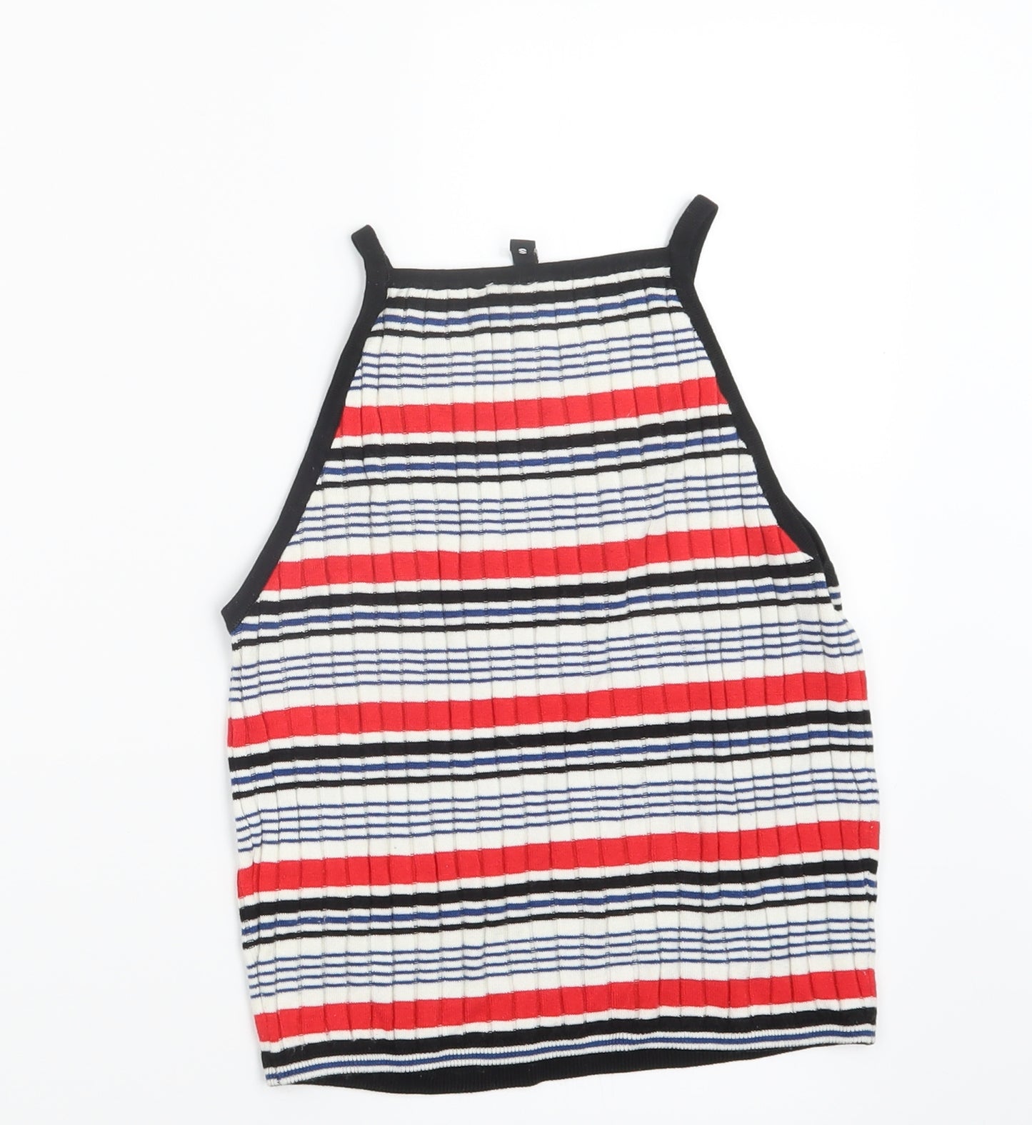 Divided by H&M Womens Red Striped Knit Cropped T-Shirt Size S
