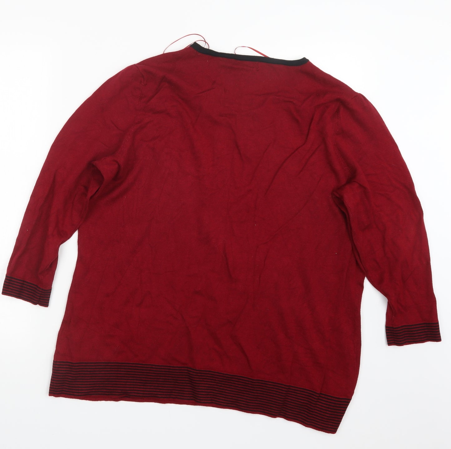 Debenhams Womens Red  Knit  Jumper Size 22