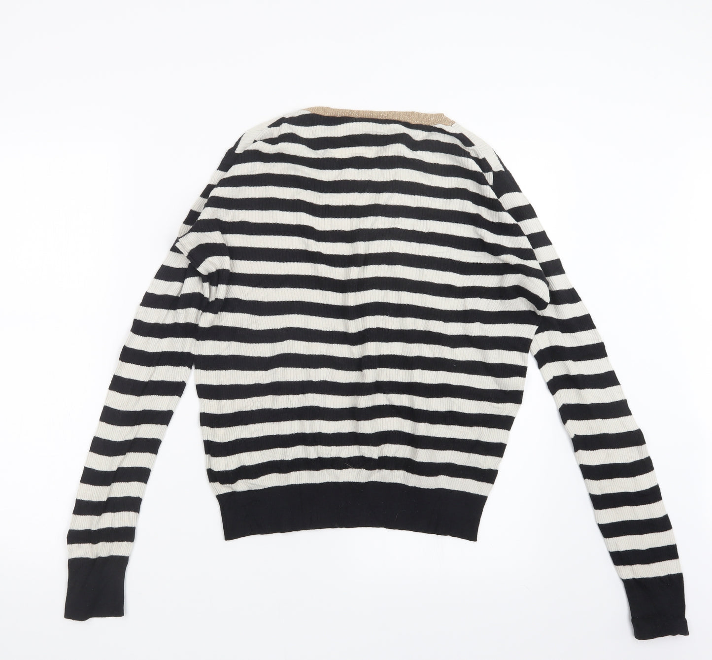 Gap Womens Black Striped Knit Pullover Jumper Size M
