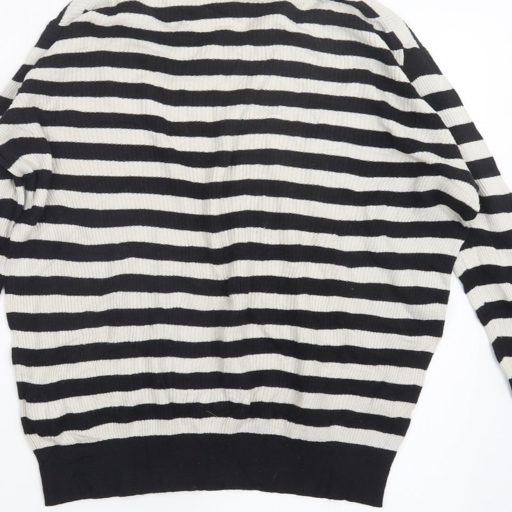 Gap Womens Black Striped Knit Pullover Jumper Size M