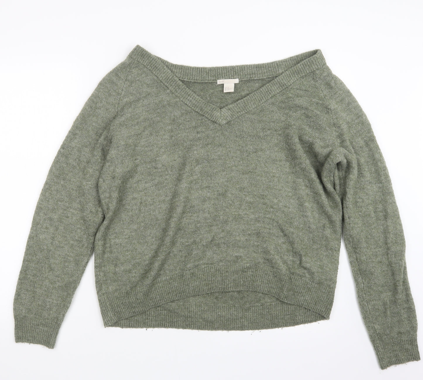 H&M Womens Green  Knit Pullover Jumper Size M