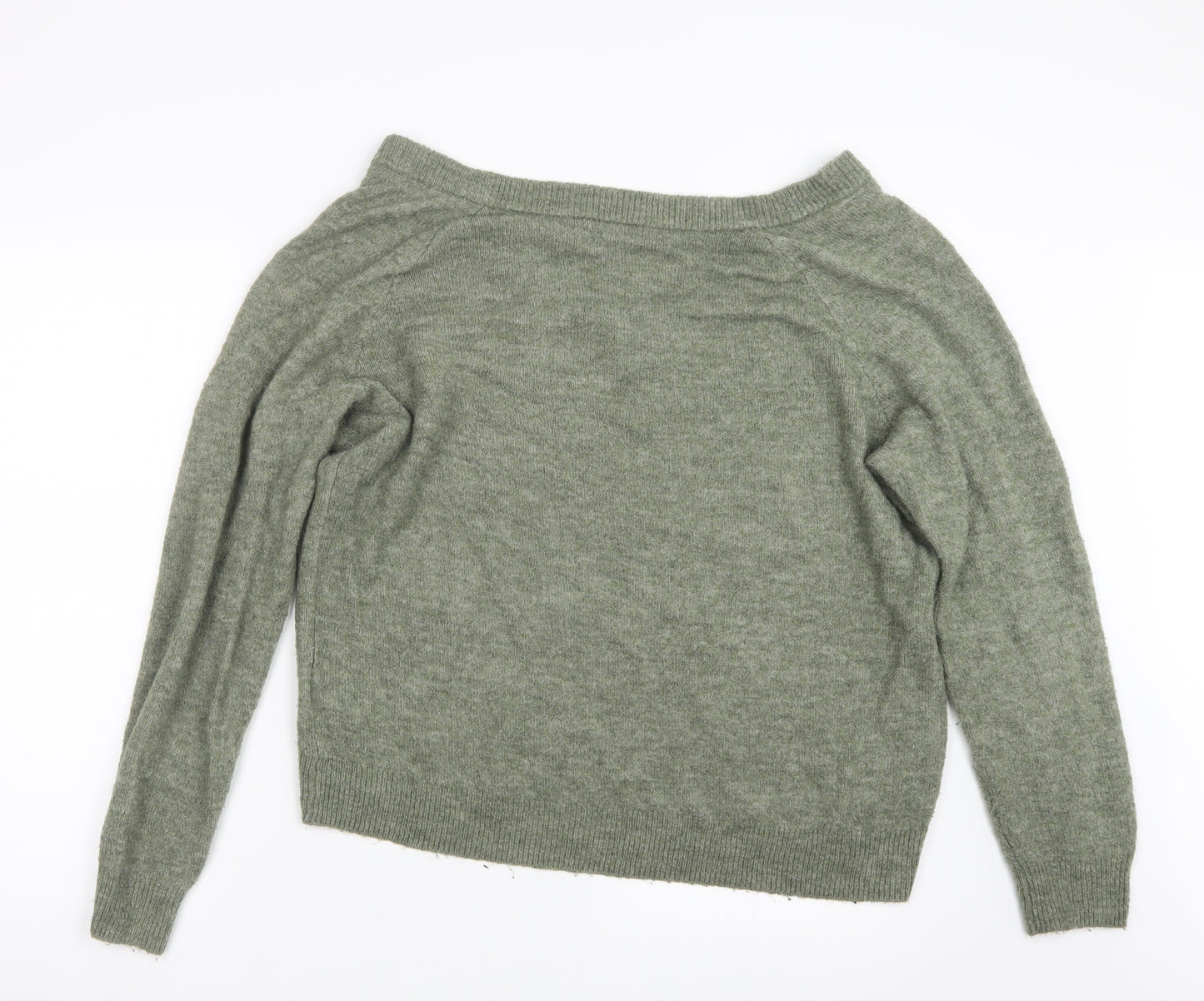 H&M Womens Green  Knit Pullover Jumper Size M