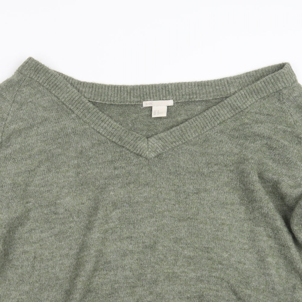 H&M Womens Green  Knit Pullover Jumper Size M