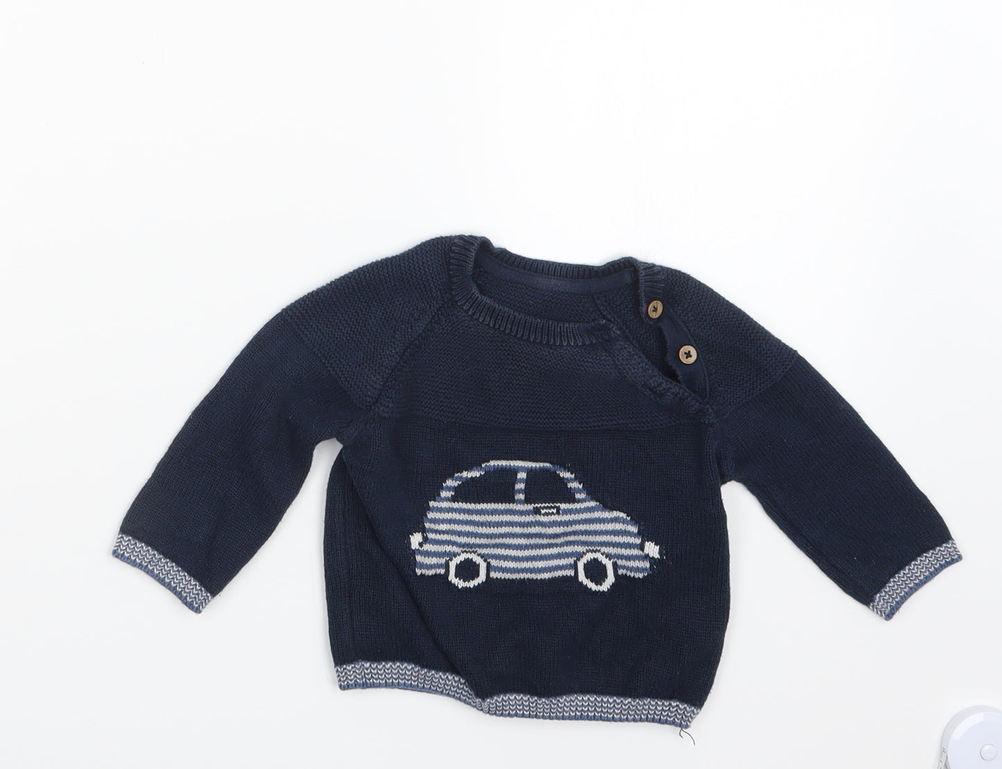 Nutmeg Boys Blue  Knit Pullover Jumper Size 6-9 Months