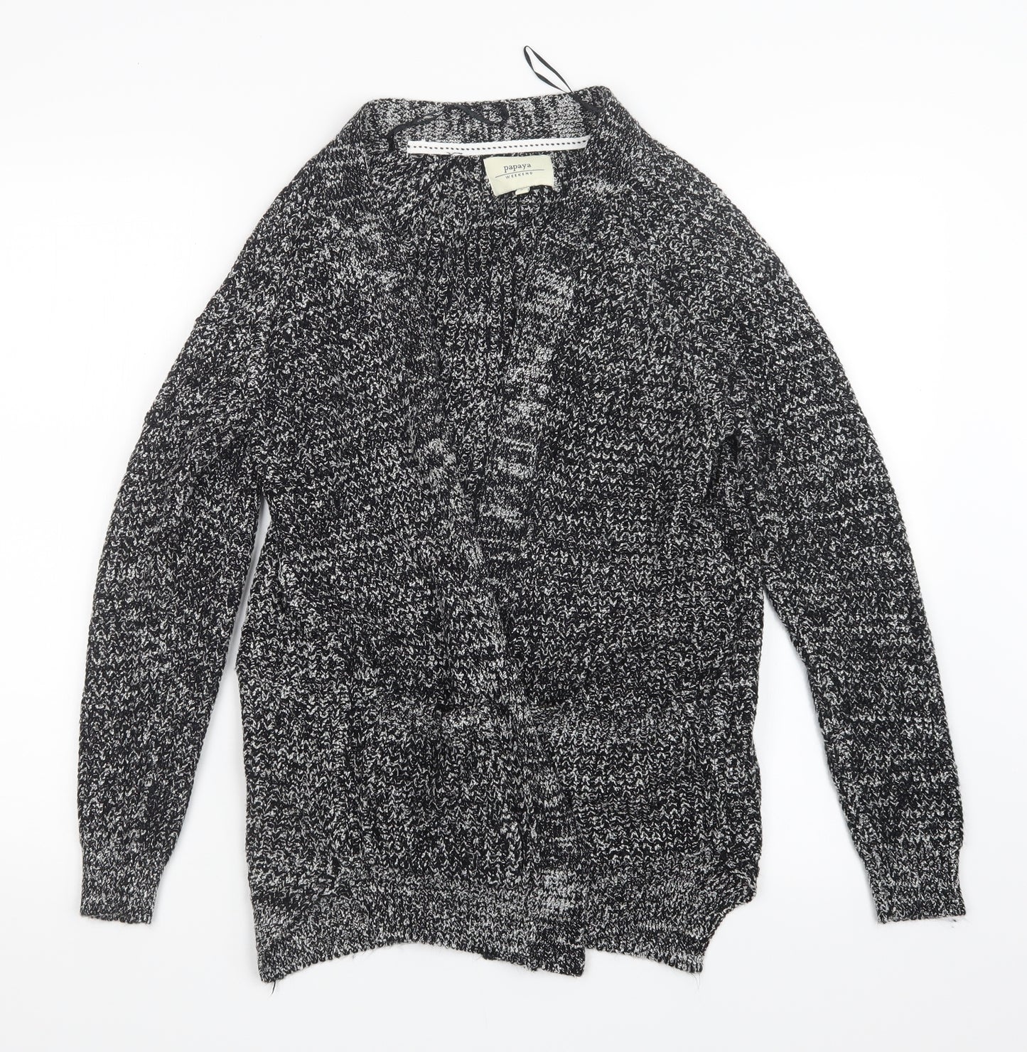 Papaya Womens Black  Knit Cardigan Jumper Size S