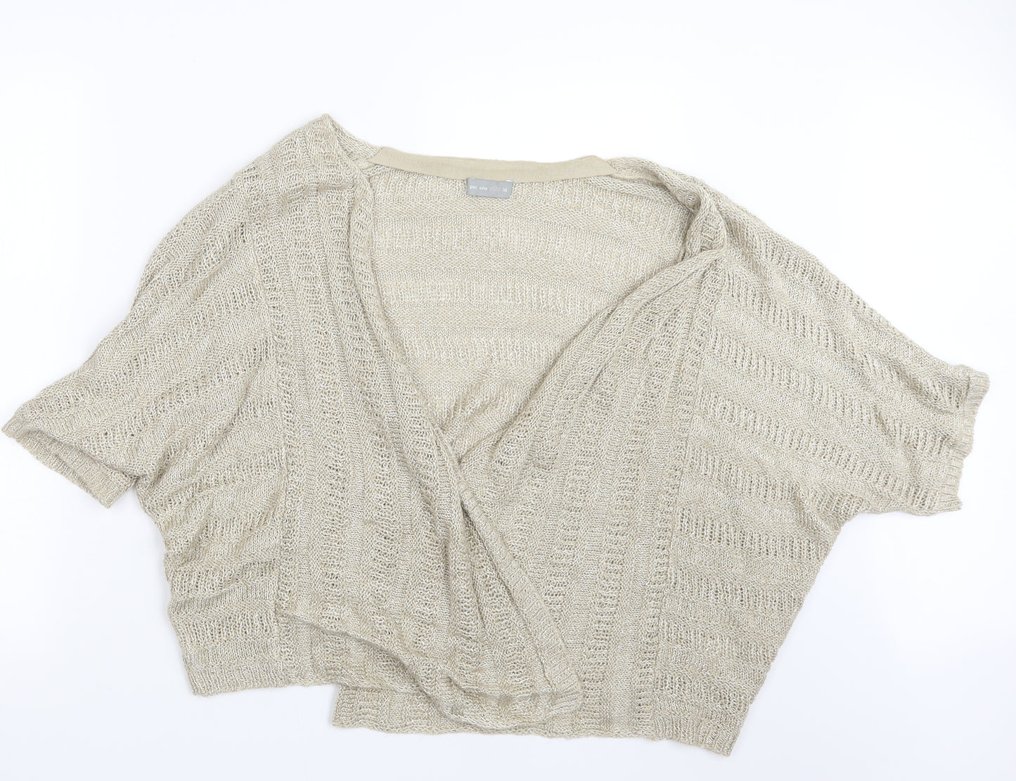 Per Una Womens Beige  Knit Cardigan Jumper Size 16