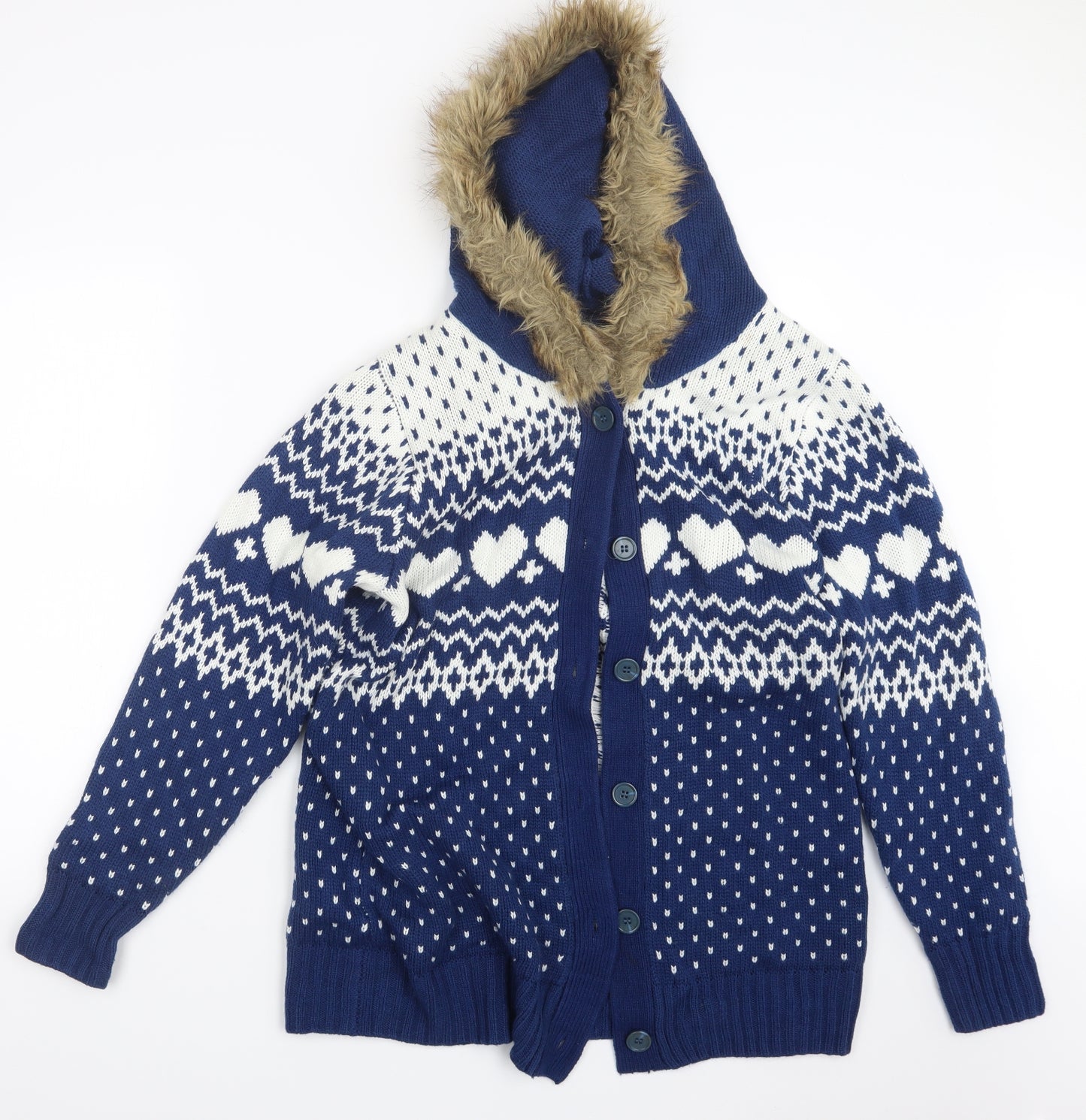 Be You Womens Blue  Knit Cardigan Jumper Size 16