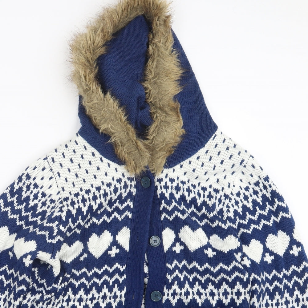 Be You Womens Blue  Knit Cardigan Jumper Size 16