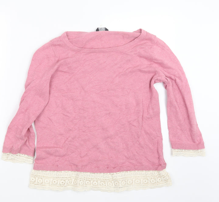 M&Co Womens Pink  Knit Pullover Jumper Size 12