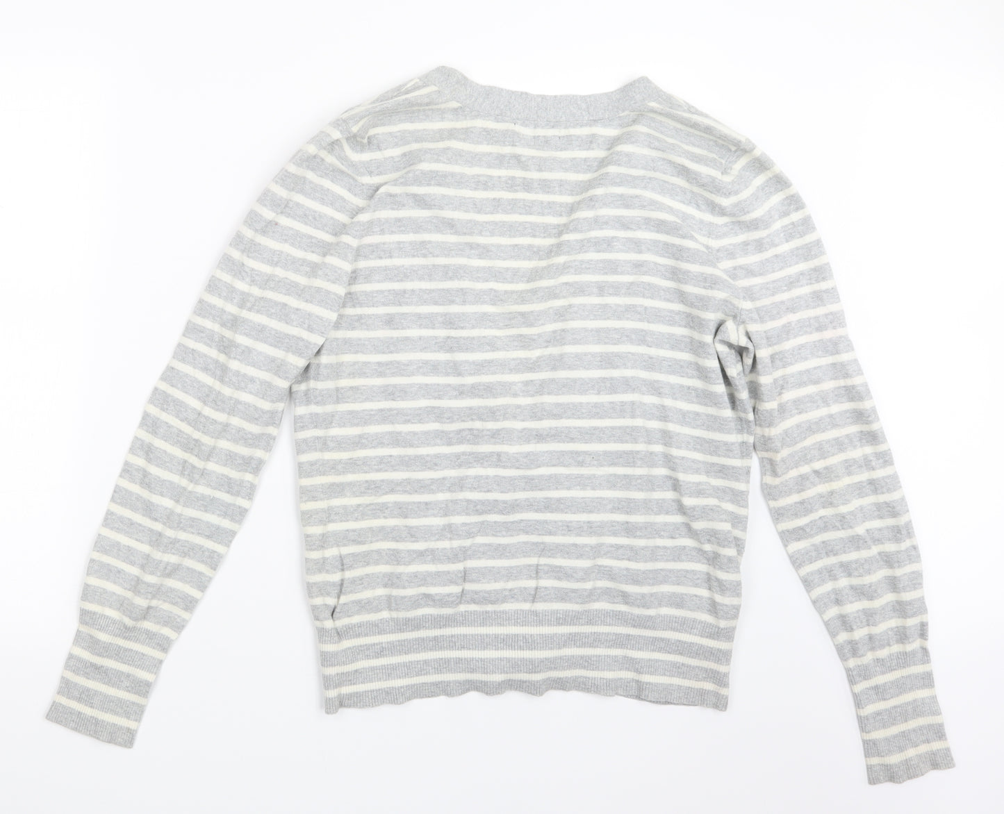 Gap Womens Grey Striped Knit Cardigan Jumper Size L