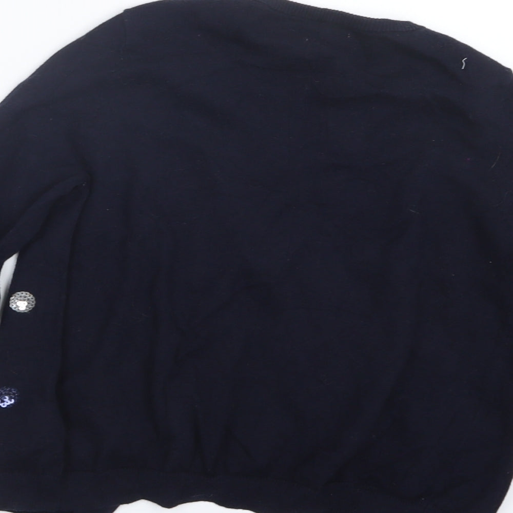 H&M Girls Blue  Knit Cardigan Jumper Size 7-8 Years