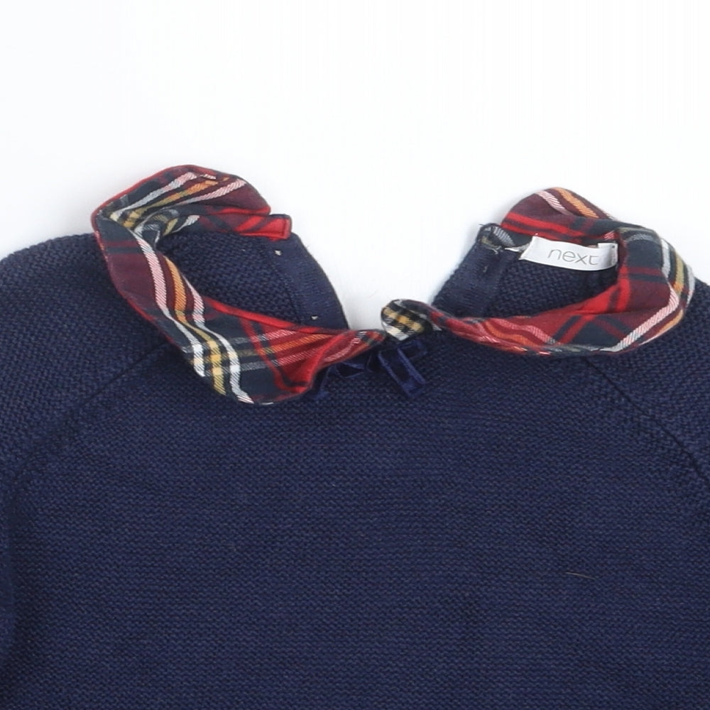 NEXT Girls Blue  Knit Pullover Jumper Size 4-5 Years