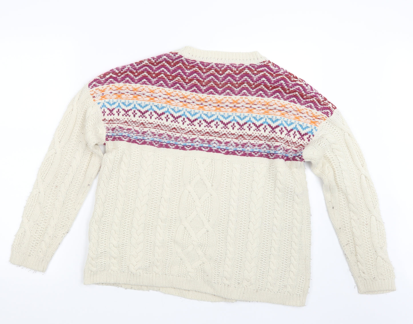 Formula Womens White  Knit Pullover Jumper Size 10