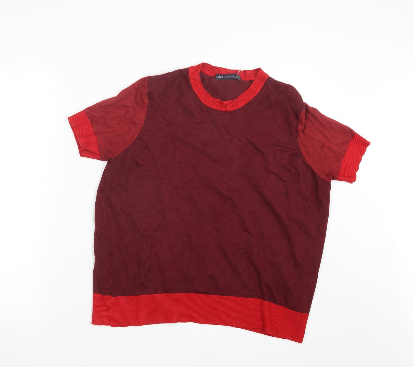 Marks and Spencer Womens Red  Knit Pullover Jumper Size 16