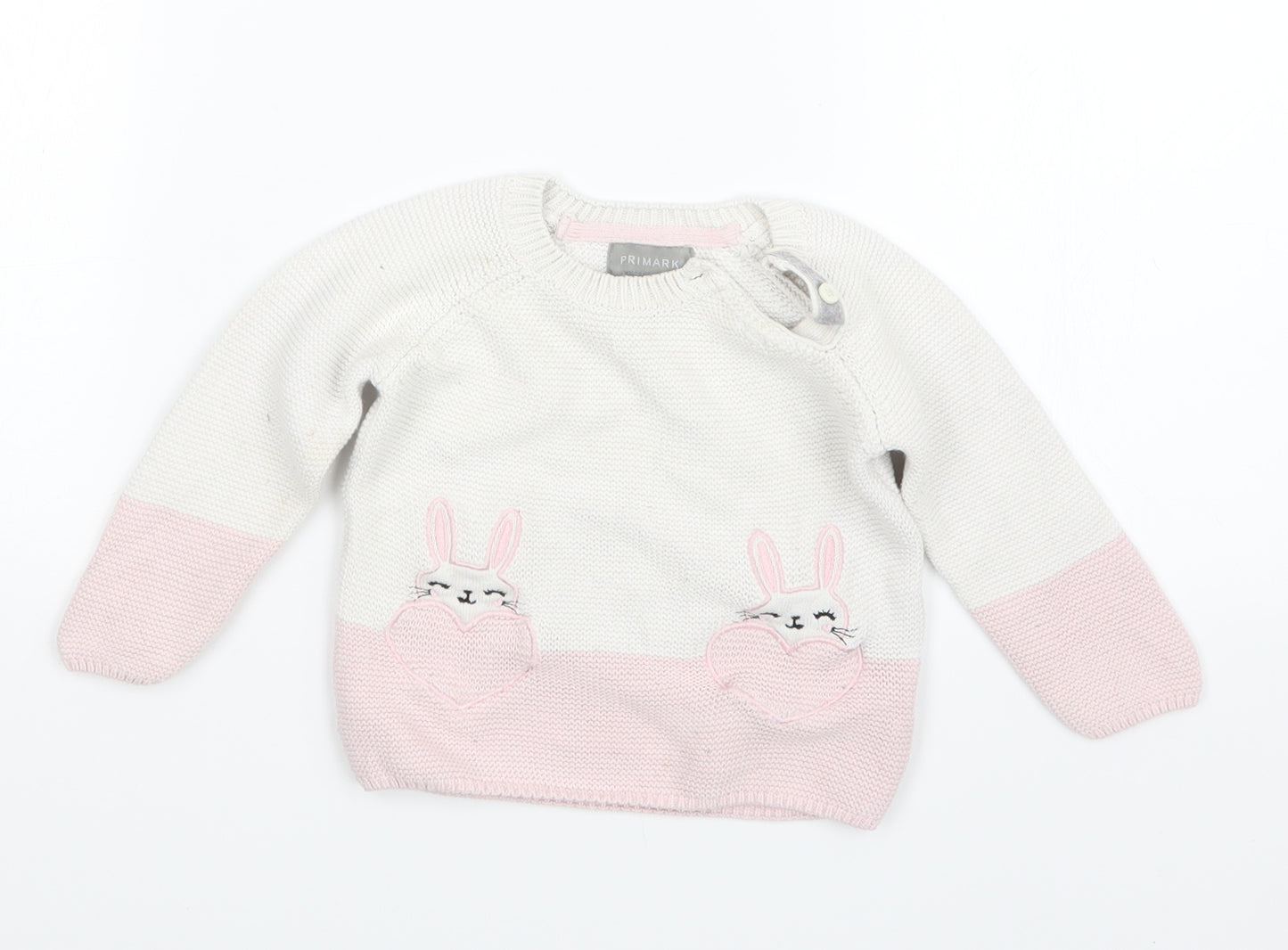 Primark Girls Pink  Knit Pullover Jumper Size 12-18 Months