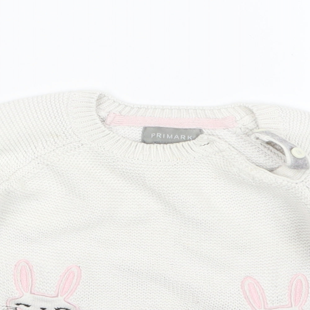 Primark Girls Pink  Knit Pullover Jumper Size 12-18 Months