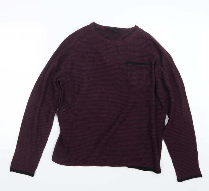 Cedar Wood State Mens Purple Knit Pullover Jumper Size XL