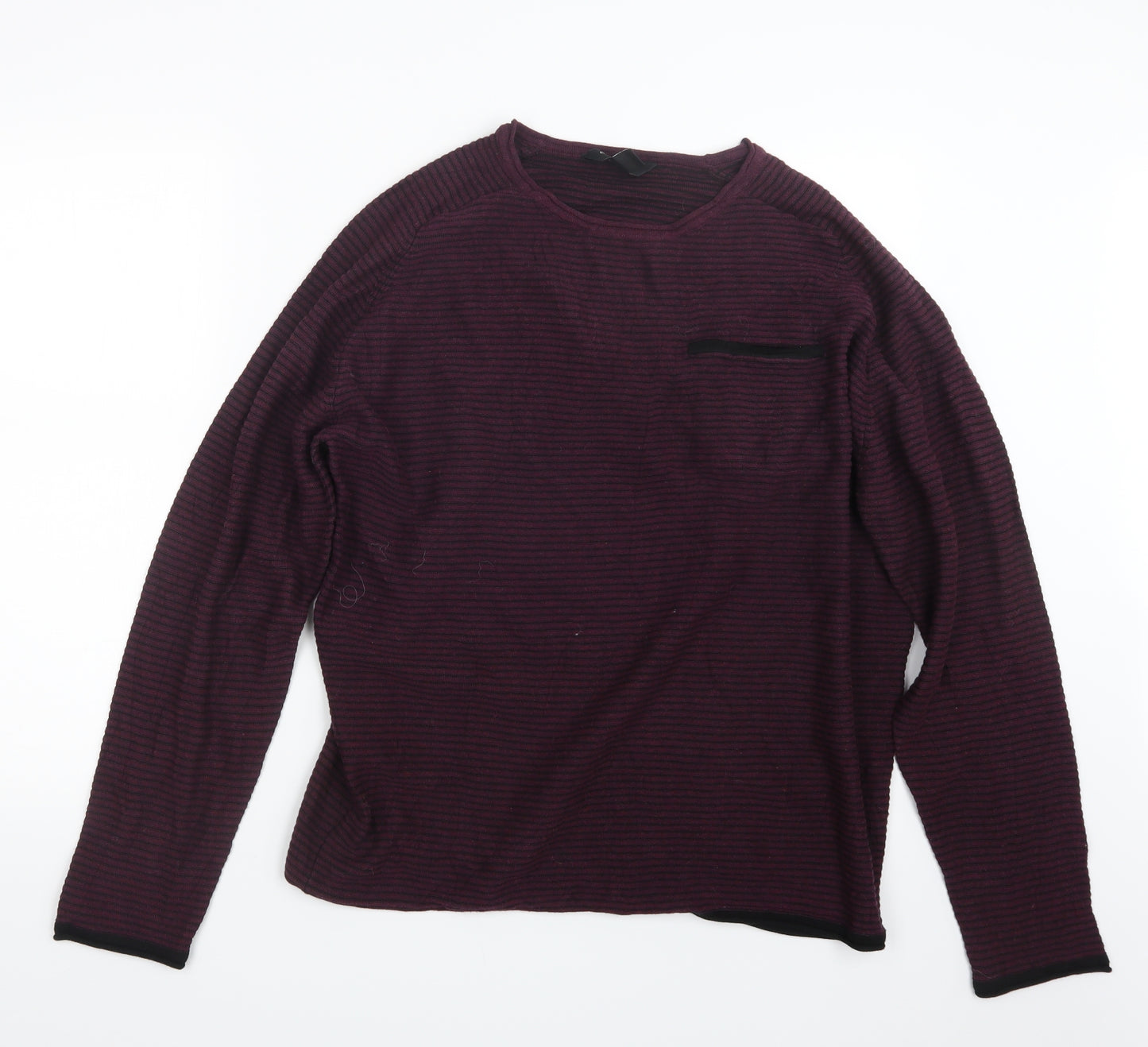 Cedar Wood State Mens Purple  Knit Pullover Jumper Size XL