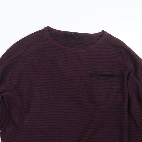 Cedar Wood State Mens Purple  Knit Pullover Jumper Size XL