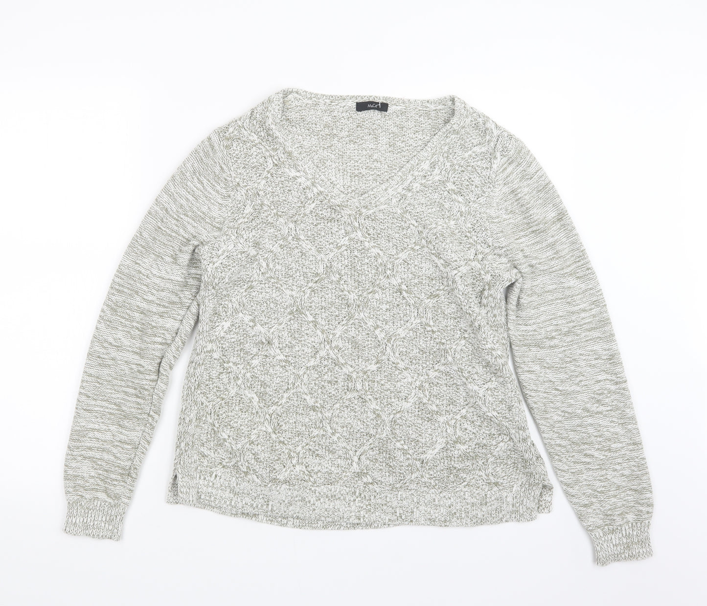 M&Co Womens Green  Knit Pullover Jumper Size 16