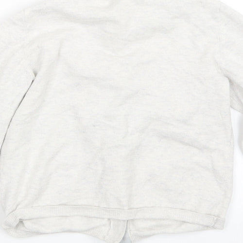 The Little White Company Girls Grey  Knit Cardigan Jumper Size 5-6 Years