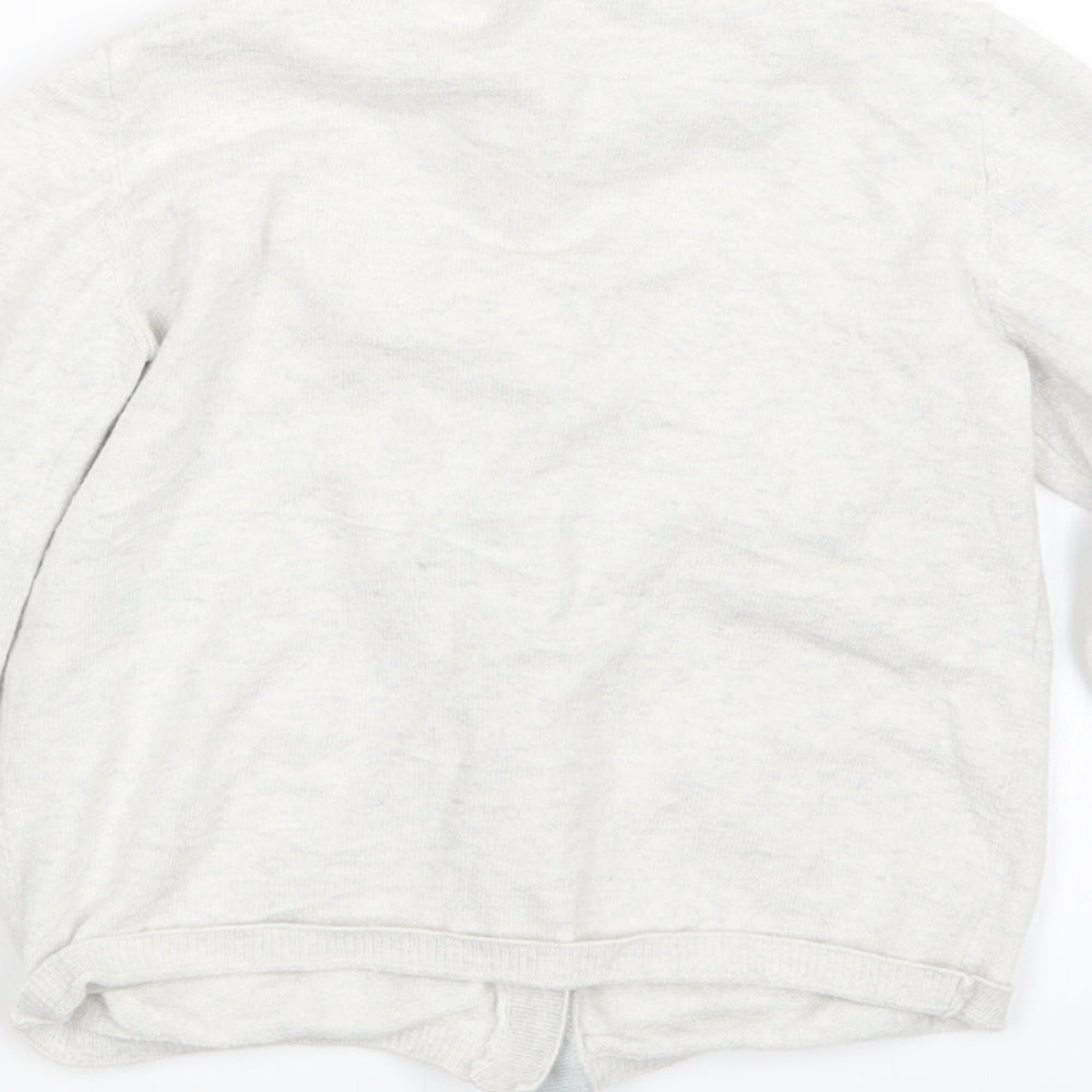 The Little White Company Girls Grey  Knit Cardigan Jumper Size 5-6 Years