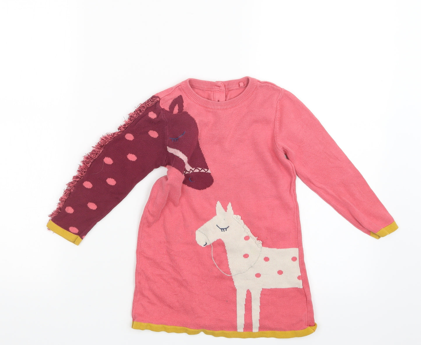 Marks and Spencer Girls Pink  Knit Pullover Jumper Size 2-3 Years  - Long
