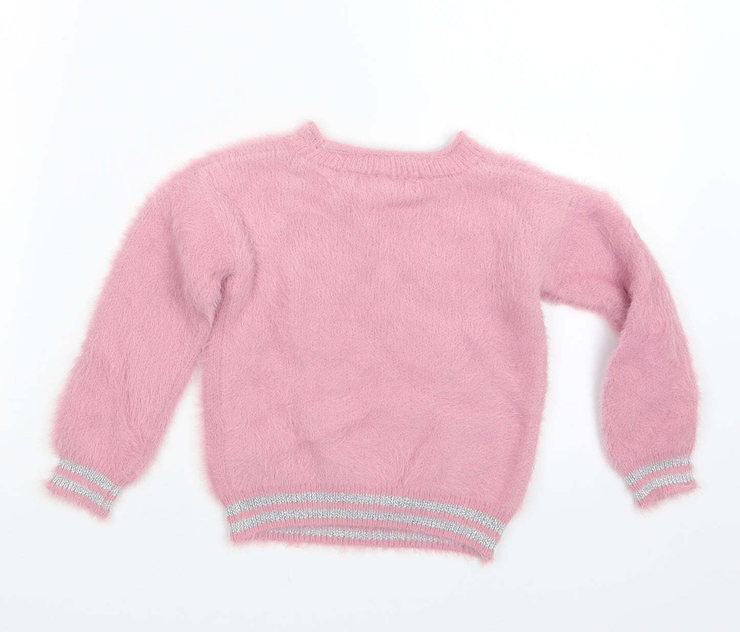 Marks and Spencer Girls Pink  Knit Pullover Jumper Size 4-5 Years