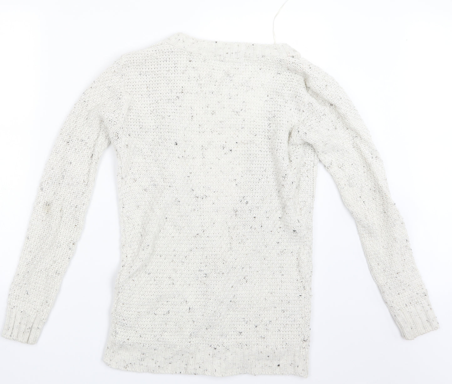 E-vie Womens White  Knit Cardigan Jumper Size 8