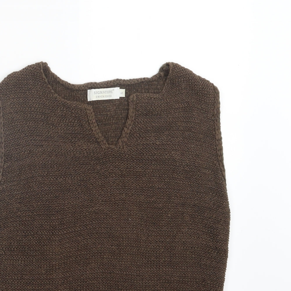 Signature Experience Womens Brown  Knit Pullover Jumper Size S