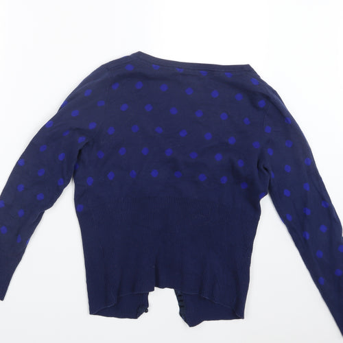 Pepperberry Womens Blue Polka Dot Knit Cardigan Jumper Size 12