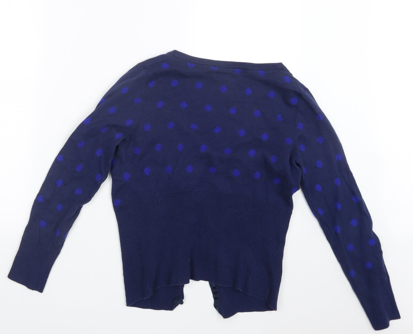 Pepperberry Womens Blue Polka Dot Knit Cardigan Jumper Size 12