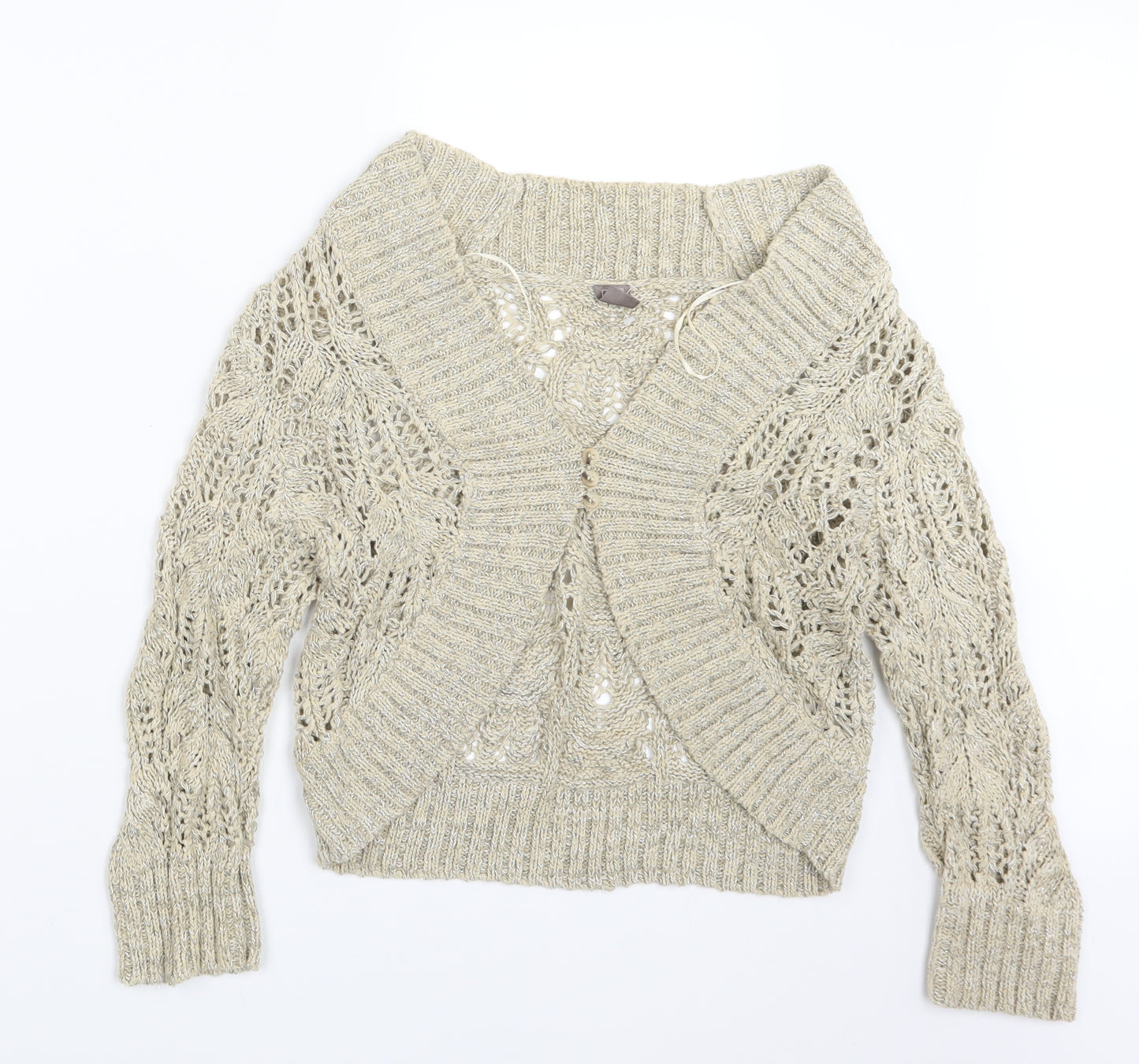 TU Womens Beige  Knit Cardigan Jumper Size 14