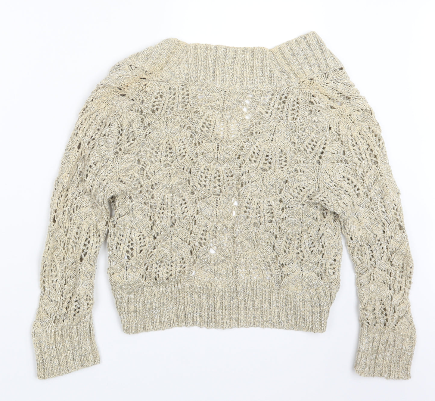 TU Womens Beige  Knit Cardigan Jumper Size 14