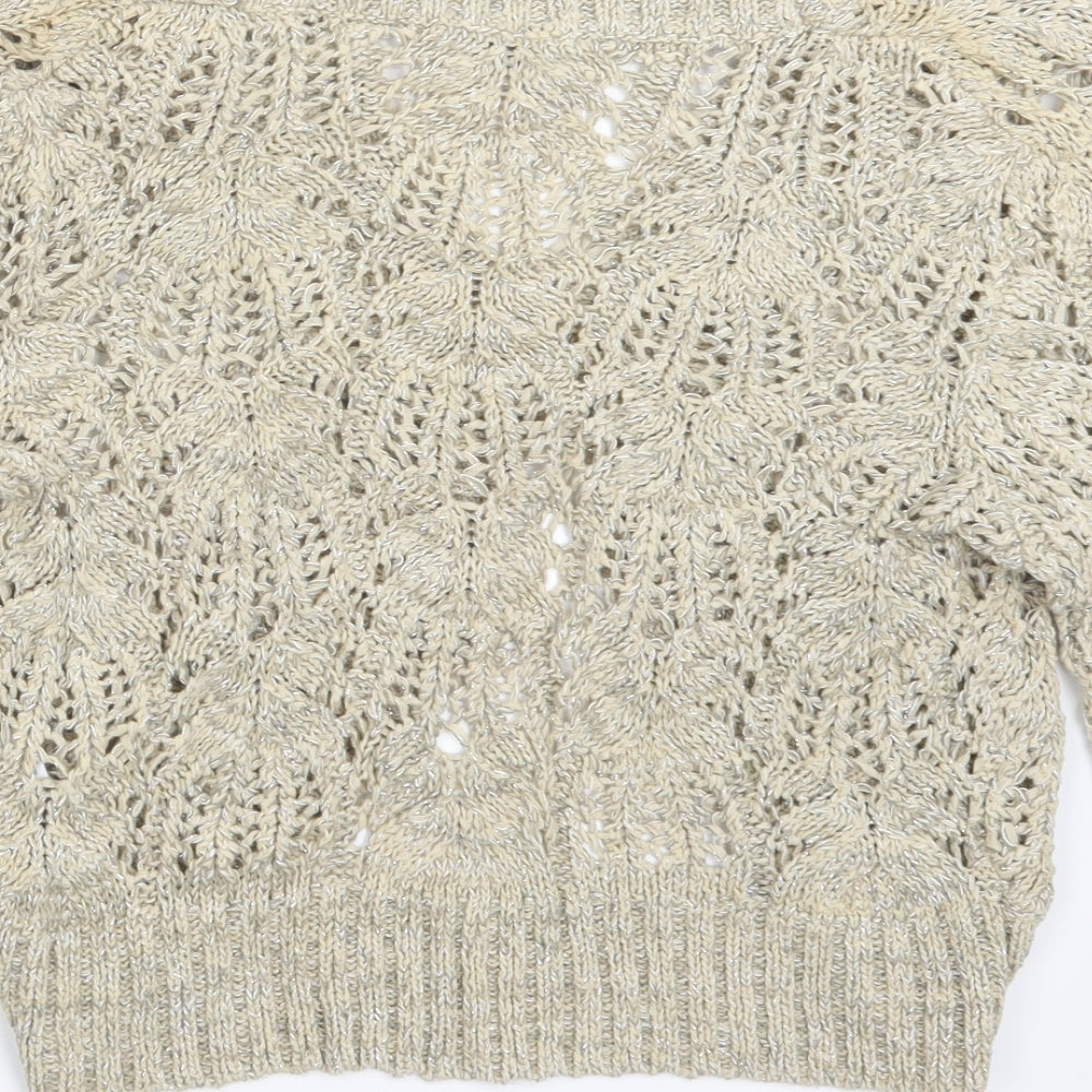TU Womens Beige  Knit Cardigan Jumper Size 14