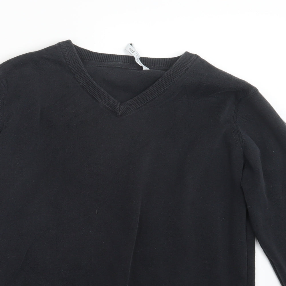 Marks and Spencer Boys Black  Knit Pullover Jumper Size 14-15 Years