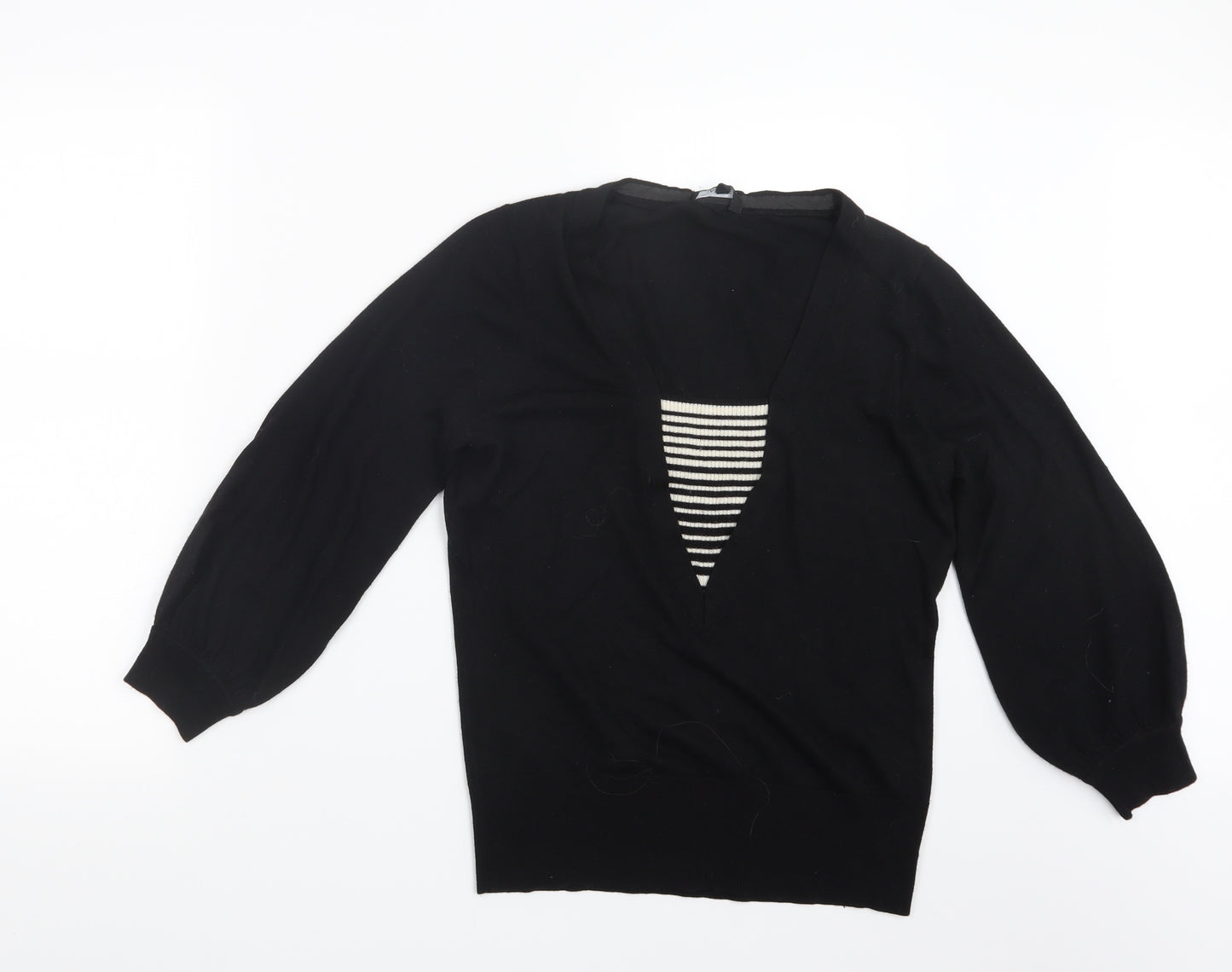Jaeger Womens Black  Knit Pullover Jumper Size L