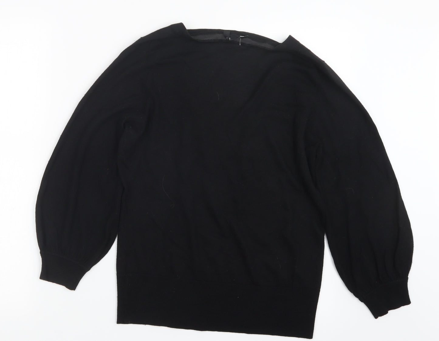 Jaeger Womens Black  Knit Pullover Jumper Size L