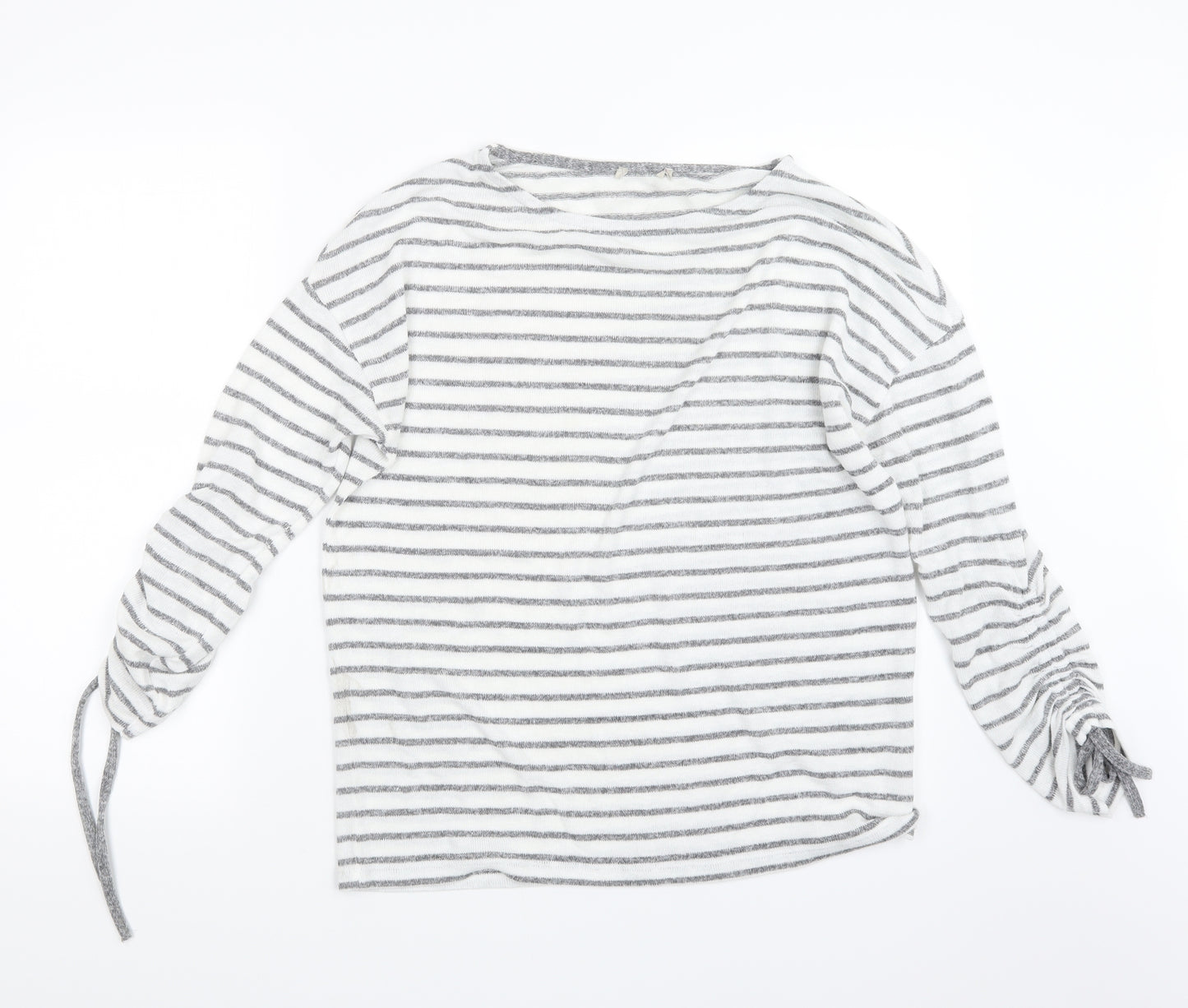 TU Womens Grey Striped Knit Pullover Jumper Size 12