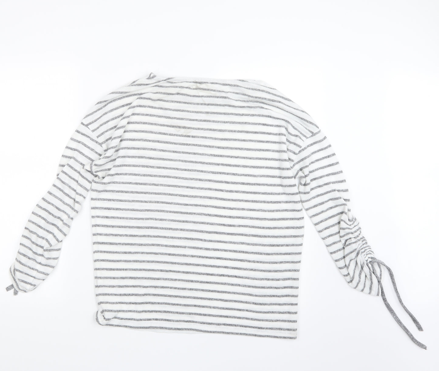 TU Womens Grey Striped Knit Pullover Jumper Size 12