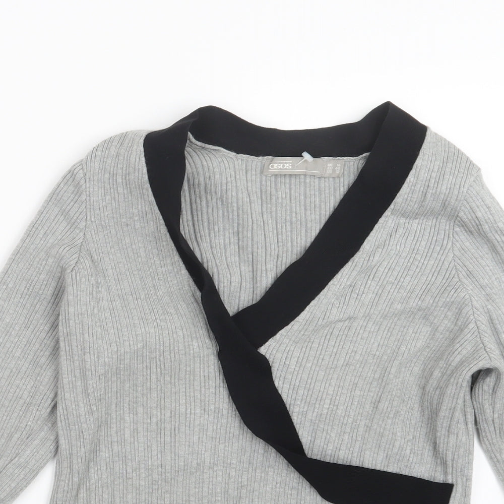 ASOS Womens Grey  Knit Pullover Jumper Size 16