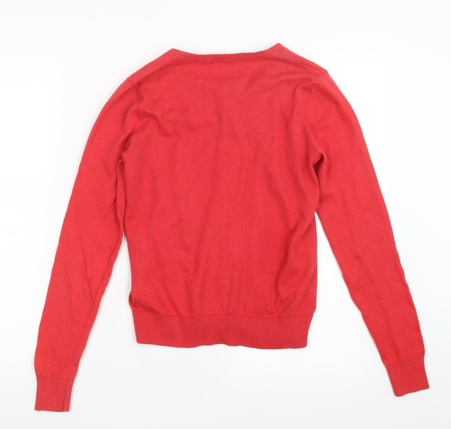 TU Womens Red  Knit Cardigan Jumper Size 10