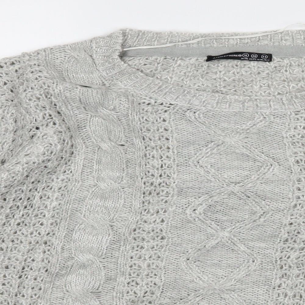 Atmosphere Womens Grey  Knit Pullover Jumper Size 18
