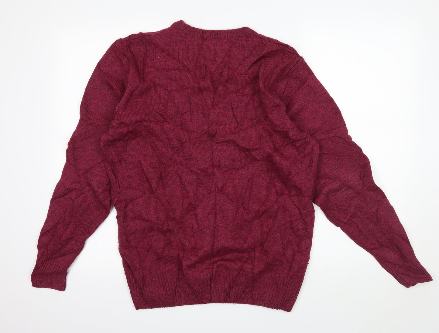 Easy Mens Purple  Knit Pullover Jumper Size M
