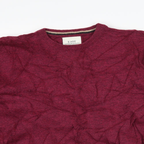 Easy Mens Purple  Knit Pullover Jumper Size M