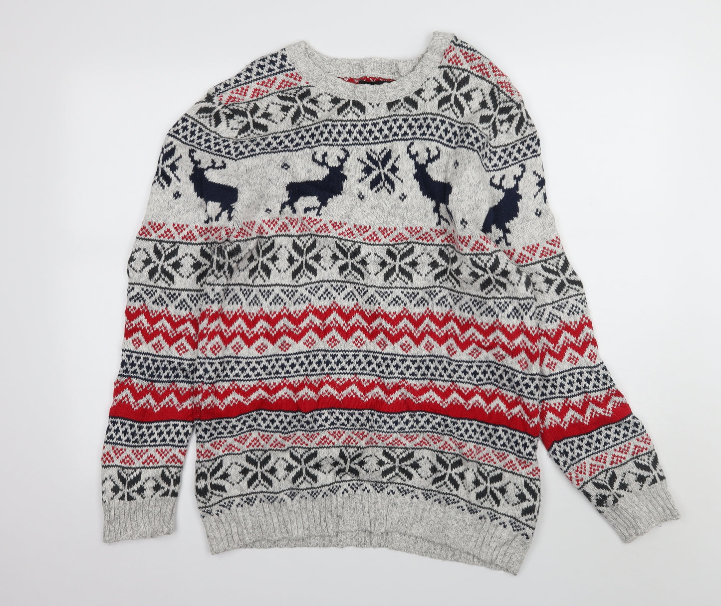 NEXT Mens Green Geometric Knit Pullover Jumper Size L